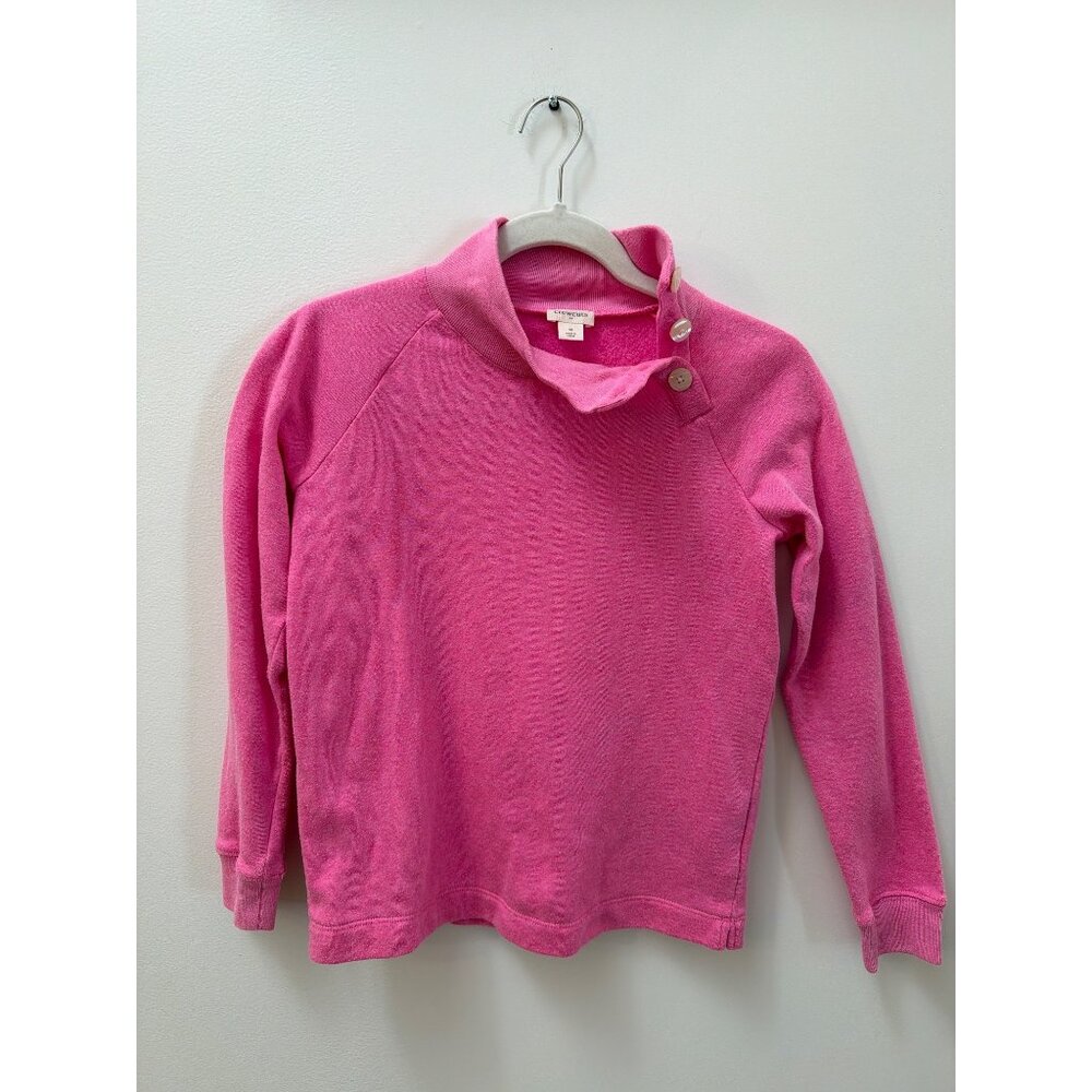 Crewcuts Girls Pink Long Sleeve Pullover Sweater With Button Collar Size 10